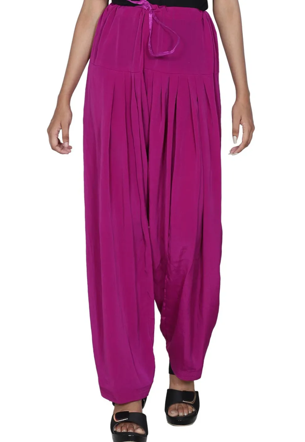Solid Color Crepe salwar in Magenta