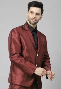 Solid Color Dupion Silk Blazer in Brown
