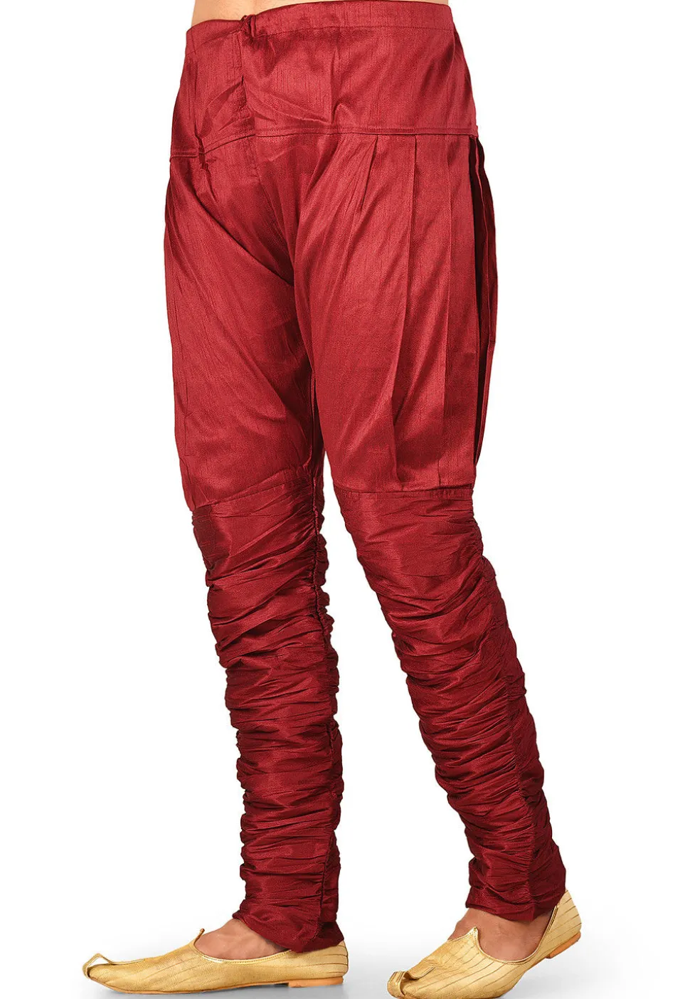 Solid Color Dupion Silk Breaches in Maroon