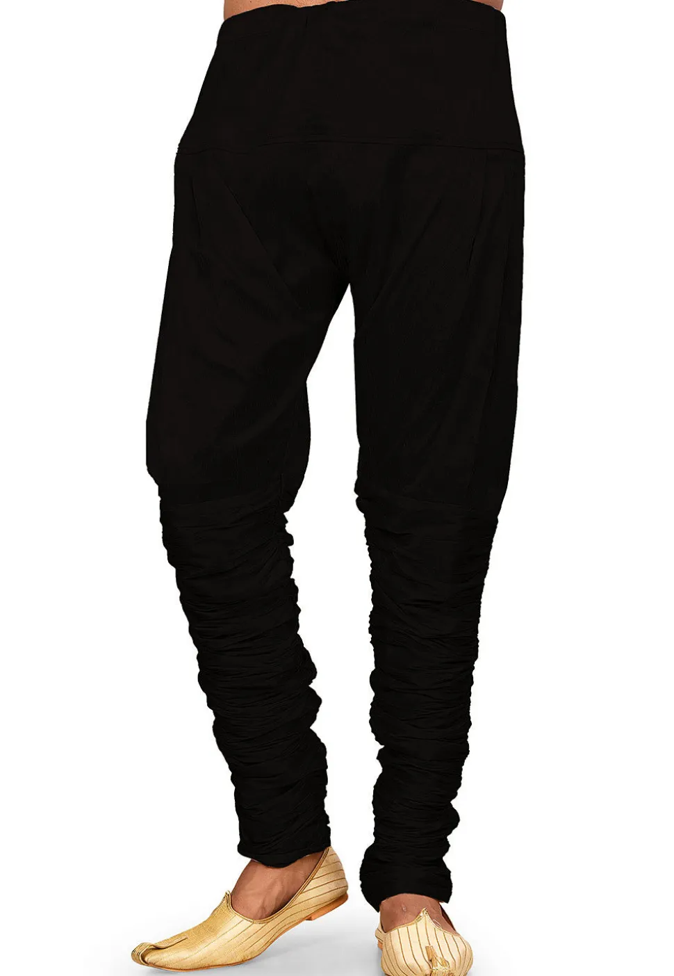 Solid Color Dupion Silk Breaches in Black