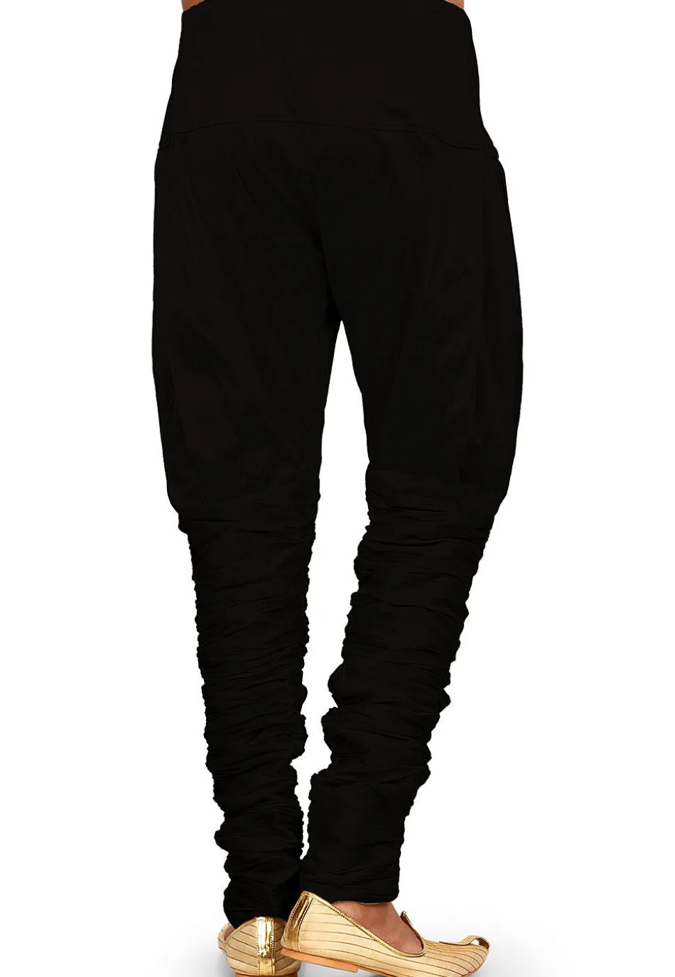 Solid Color Dupion Silk Breaches in Black