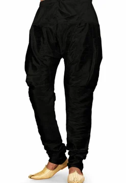 Solid Color Dupion Silk Breeches  in Black