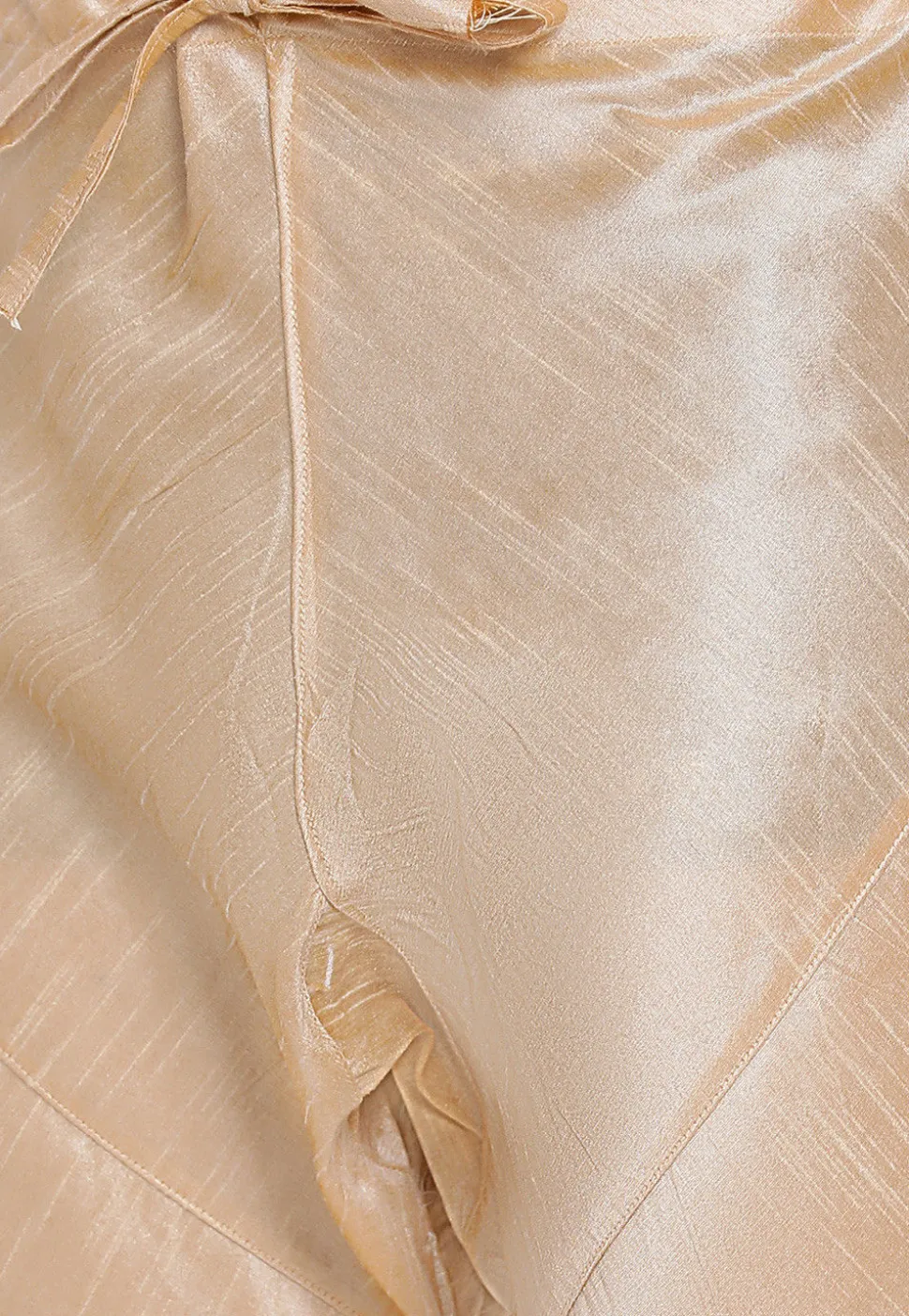 Solid Color Dupion Silk Churidar in Beige