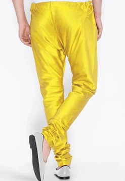 Solid Color Dupion Silk Churidar in Yellow