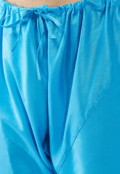 Solid Color Dupion Silk Churidar in Blue