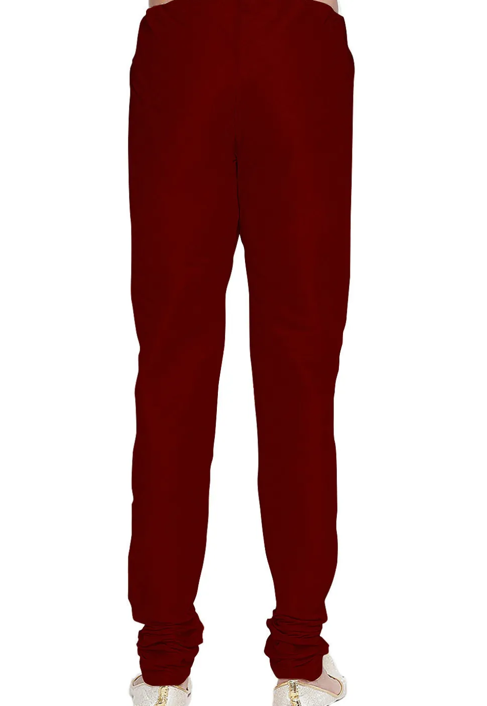 Solid Color Dupion Silk Churidar in Maroon