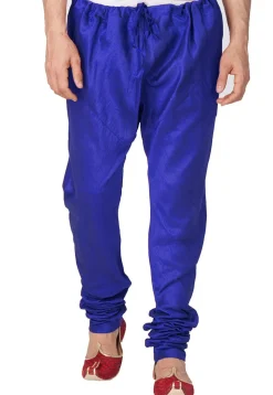Solid Color Dupion Silk Churidar in Royal Blue