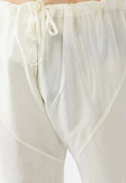 Solid Color Dupion Silk Churidar in Cream