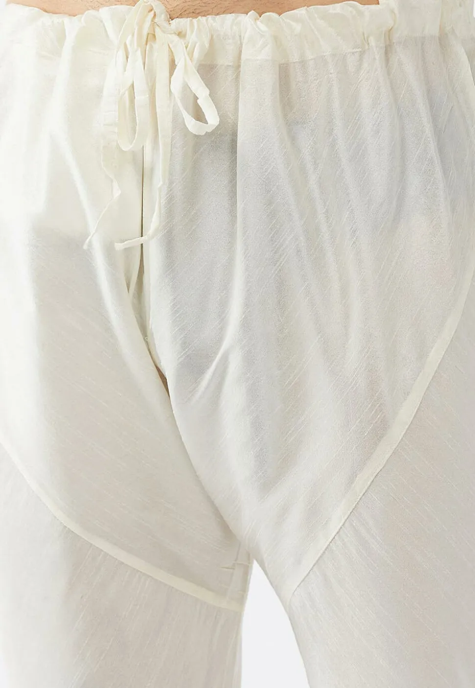 Solid Color Dupion Silk Churidar in Cream
