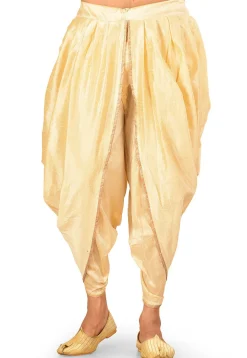 Solid Color Dupion Silk Dhoti in Beige