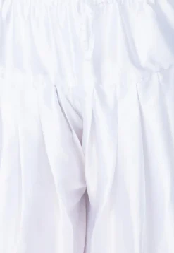 Solid Color Dupion Silk Dhoti Pant in White