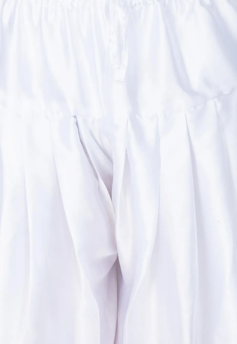 Solid Color Dupion Silk Dhoti Pant in White
