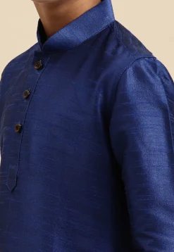 Solid Color Dupion Silk Kurta in Royal Blue