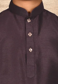 Solid Color Dupion Silk Kurta in Wine