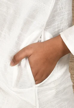 Solid Color Dupion Silk Kurta Set in Cream