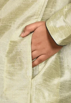 Solid Color Dupion Silk Kurta in Pastel Green