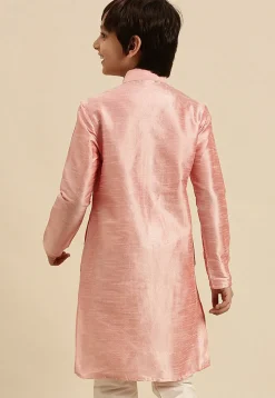 Solid Color Dupion Silk Kurta in Light Pink
