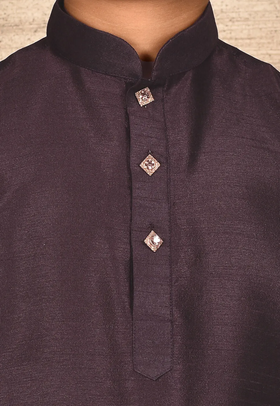 Solid Color Dupion Silk Kurta Set in Wine