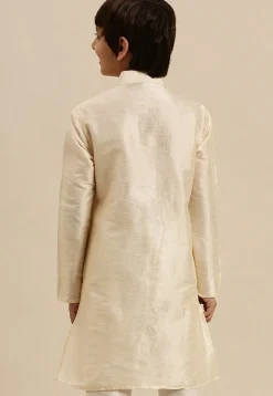 Solid Color Dupion Silk Kurta in Cream