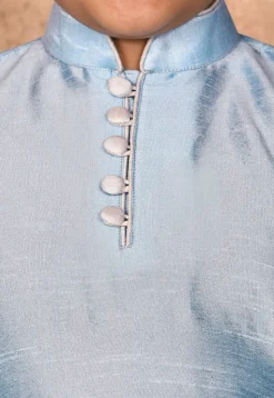 Solid Color Dupion Silk Kurta in Light Blue