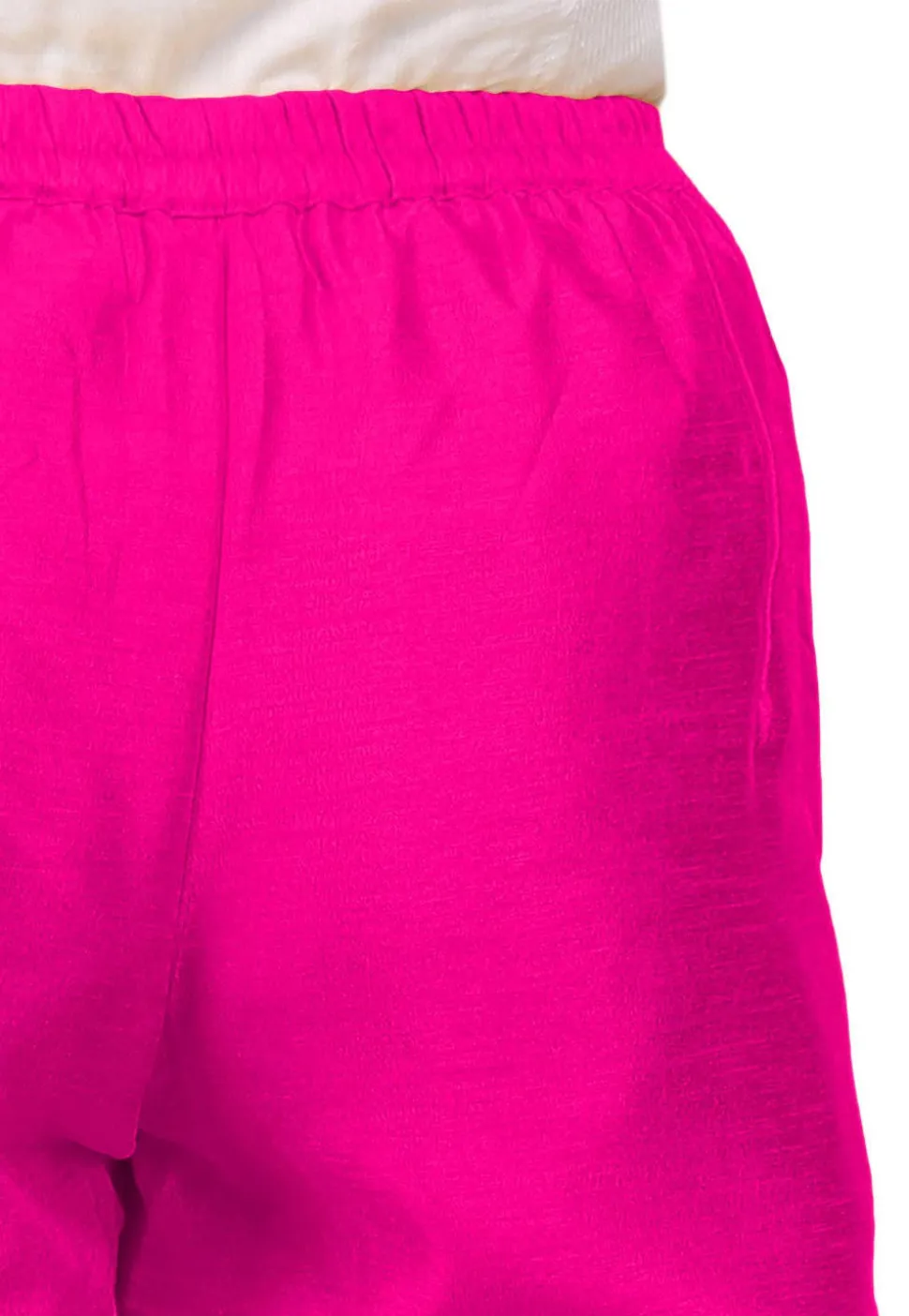 Solid Color Dupion Silk Pant in Fuchsia