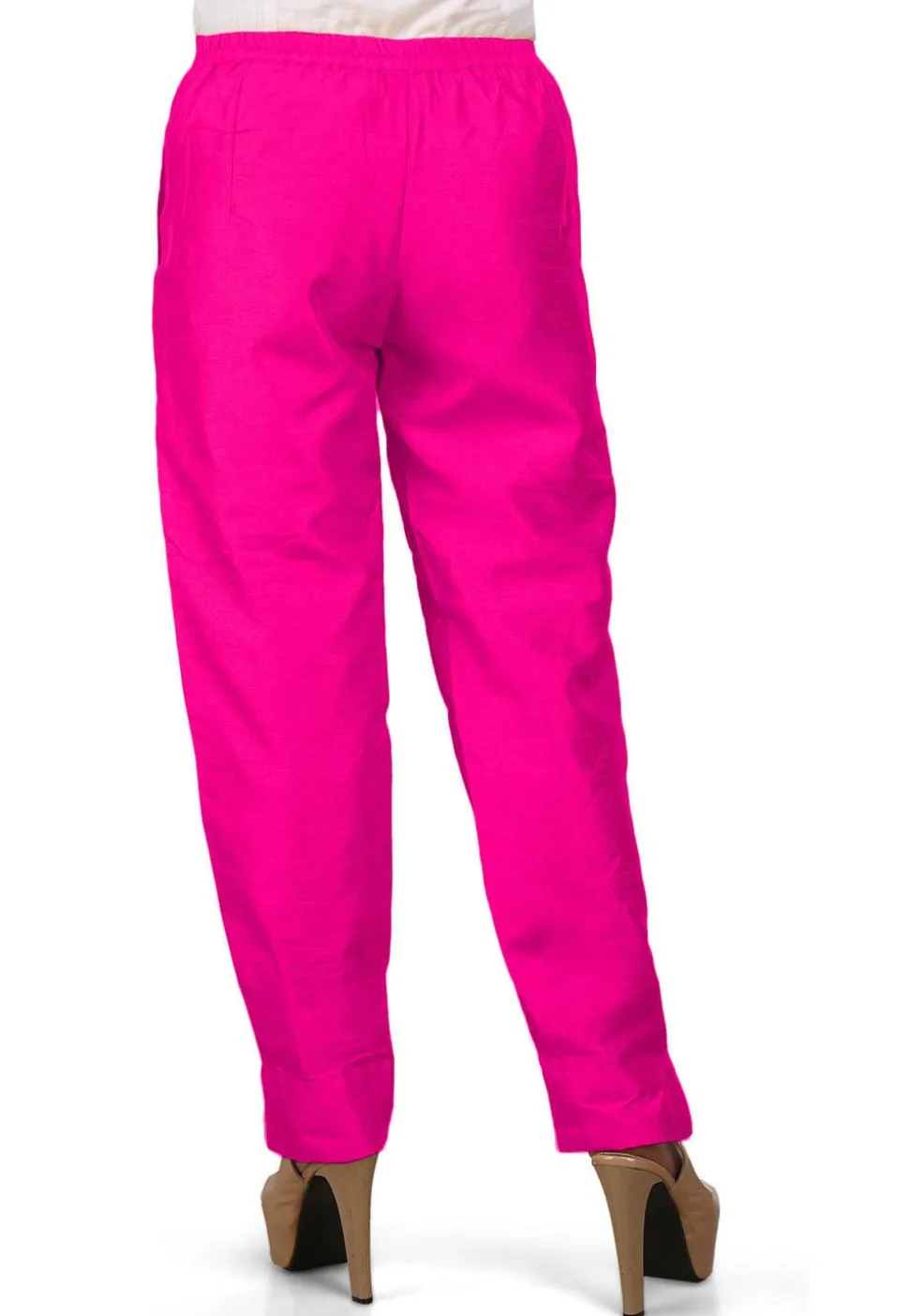 Solid Color Dupion Silk Pant in Fuchsia