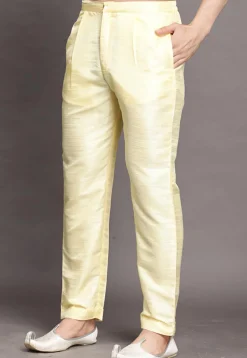 Solid Color Dupion Silk Pajama in Light Yellow