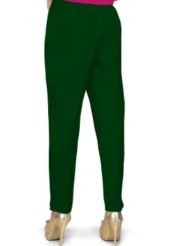 Solid Color Dupion Silk Pant in Dark Green
