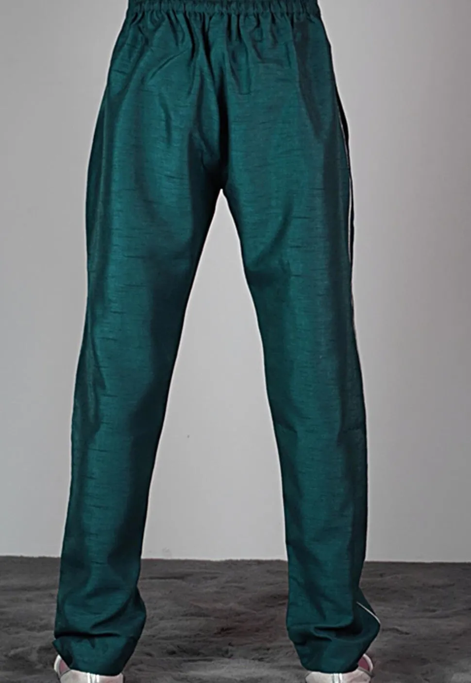 Solid Color Dupion Silk Pajama in Teal Green