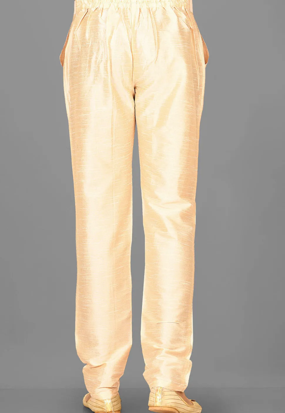 Solid Color Dupion Silk Pant in Light Beige