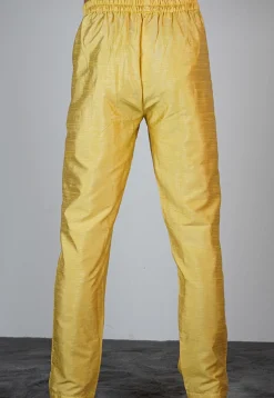 Solid Color Dupion Silk Pajama in Mustard