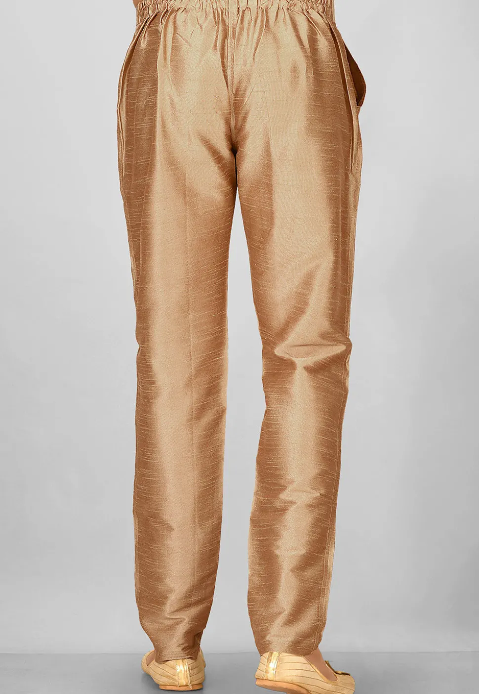 Solid Color Dupion Silk Pant in Dark Beige