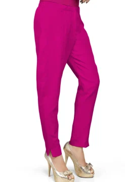 Solid Color Dupion Silk Pant in Fuchsia