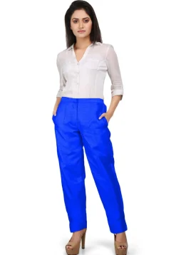 Solid Color Dupion Silk Pant in Royal Blue