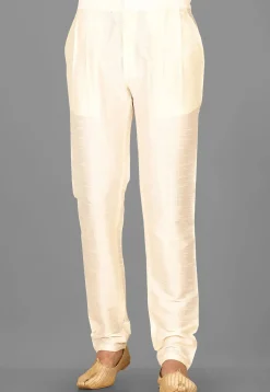 Solid Color Dupion Silk Pant in Cream