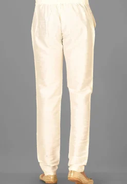 Solid Color Dupion Silk Pant in Cream