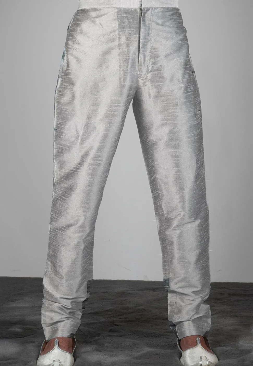 Solid Color Dupion Silk Pajama in Grey