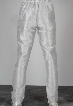 Solid Color Dupion Silk Pajama in Grey
