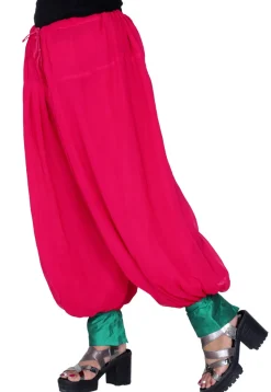 Solid Color Georgette Harem Pant in Fuchsia