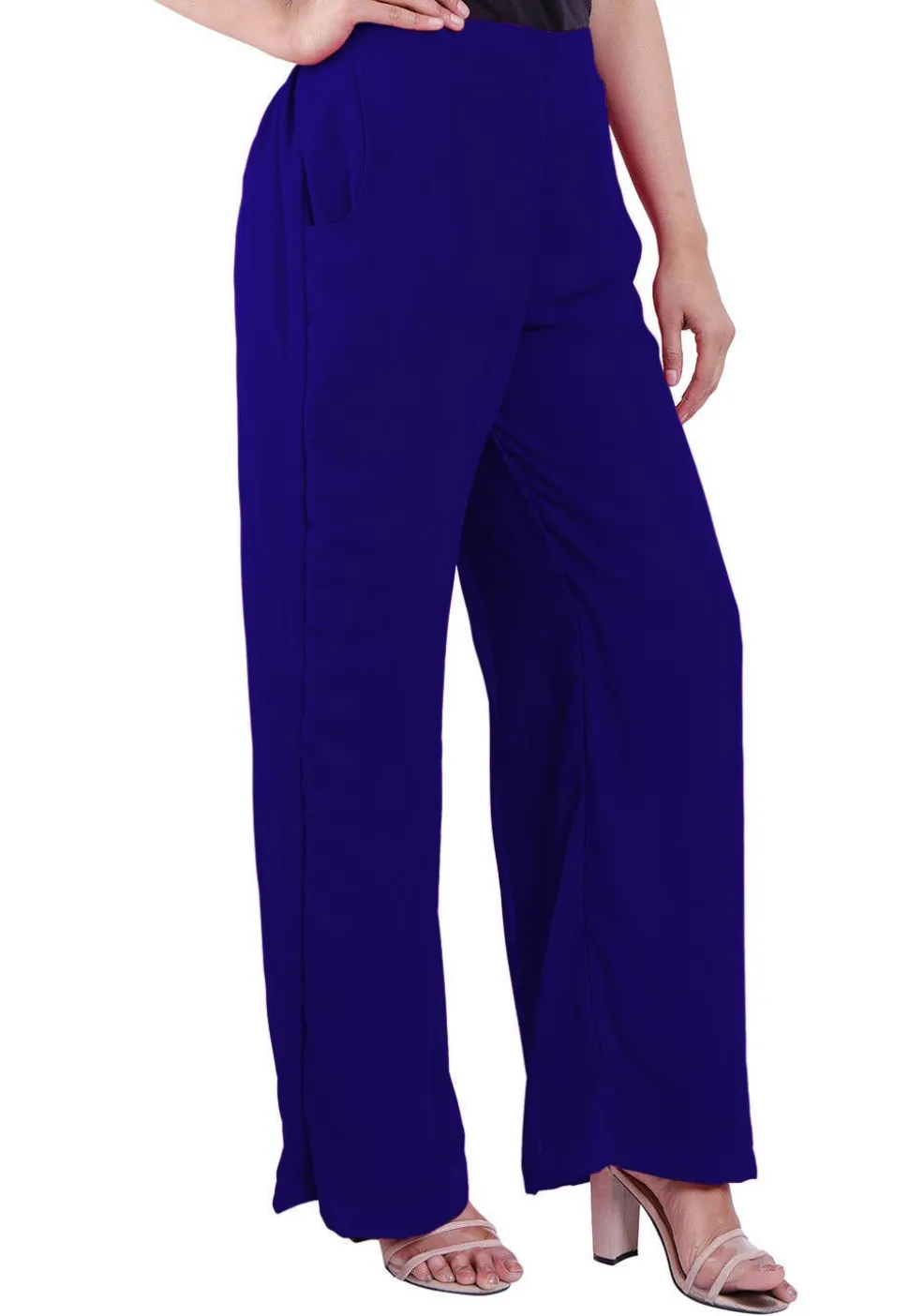 Solid Color Georgette Palazzo in Royal Blue