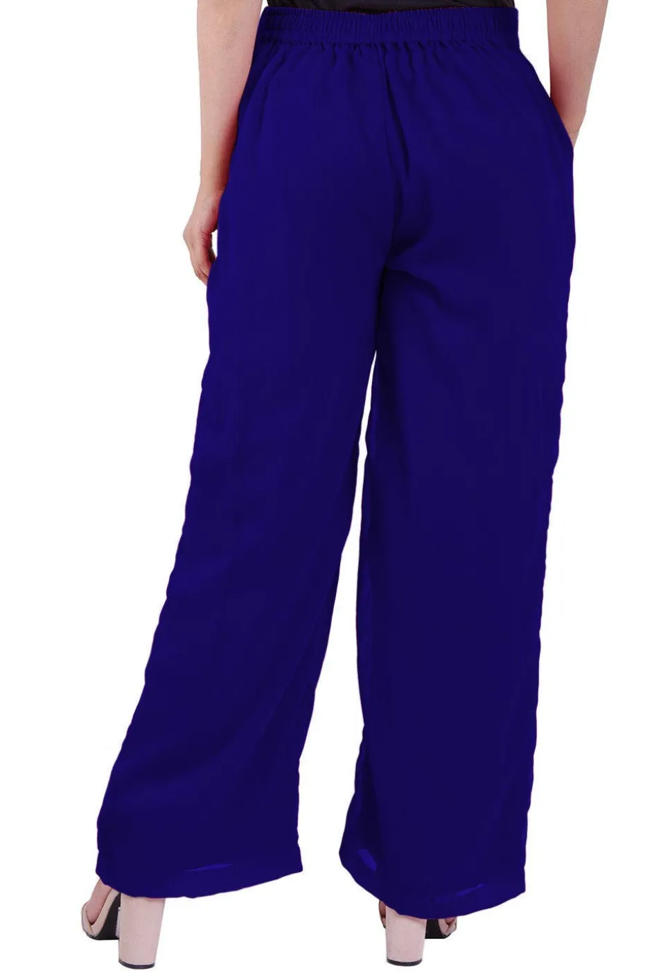 Solid Color Georgette Palazzo in Royal Blue