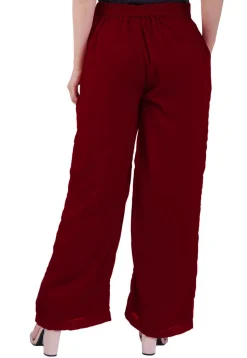 Solid Color Georgette Palazzo in Maroon