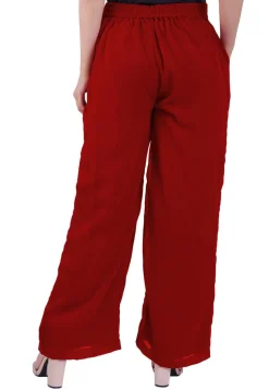 Solid Color Georgette Palazzo in Red
