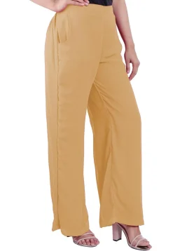 Solid Color Georgette Palazzo in Beige