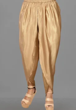 Solid Color Georgette Shimmer Dhoti in Golden