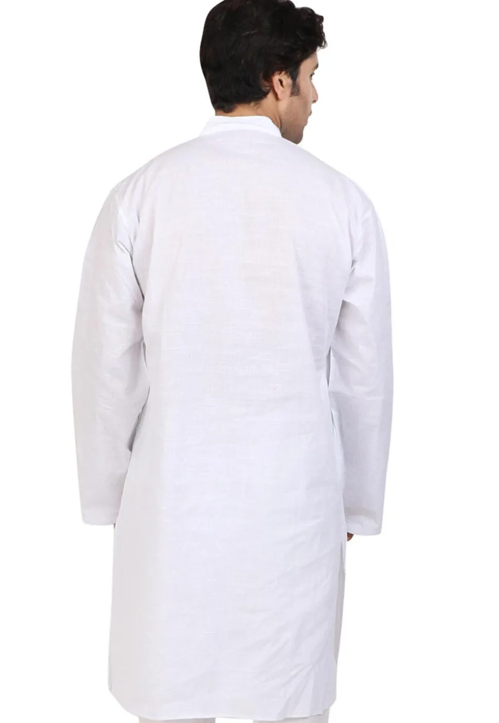 Solid Color Handloom Cotton Kurta in White