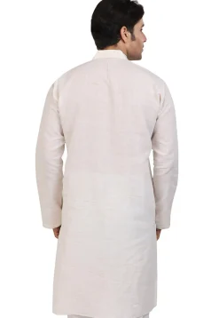 Solid Color Handloom South Cotton Slub Kurta in Off White