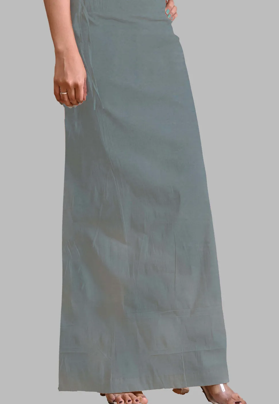 Solid Color Lurex Shimmer Petticoat in Light Blue