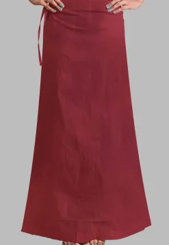Solid Color Lurex Shimmer Petticoat in Maroon