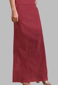 Solid Color Lurex Shimmer Petticoat in Maroon